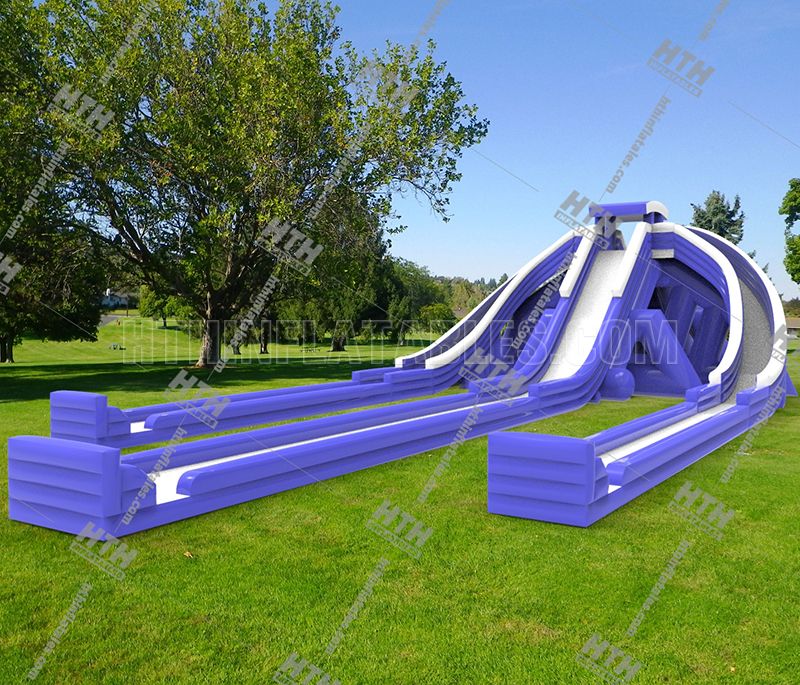 Giant Inflatable water slides with  triple lanes for thrill water games