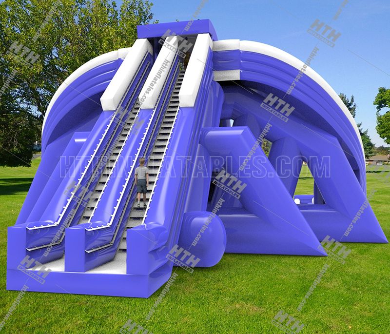 Giant Inflatable water slides with  triple lanes for thrill water games