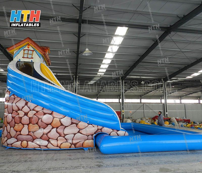 Inflatable Water Slide Wholesale House Slide With Inflatable Pool