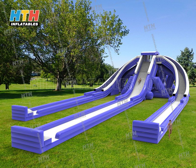 Giant Inflatable water slides with  triple lanes for thrill water games