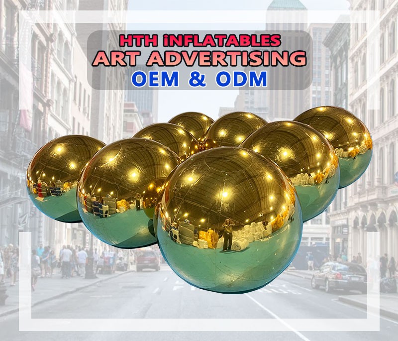 Vinfgoes Giant Inflatable Mirror Ball Hanging Disco Mirror Sphere Air-sealed Reflective Balloon for Nightclub Stage Party Decoration